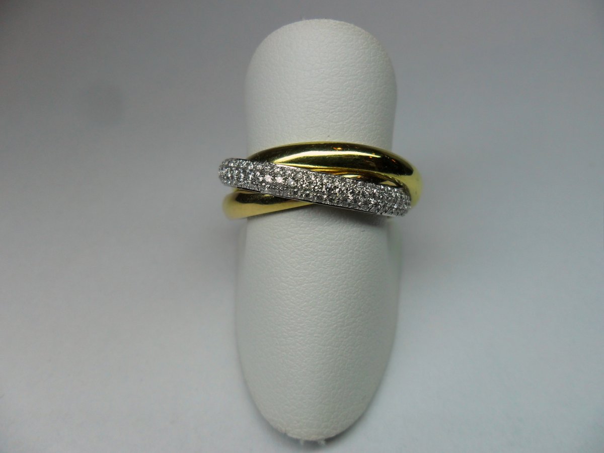 Trinity Pavé Ring Tricolor